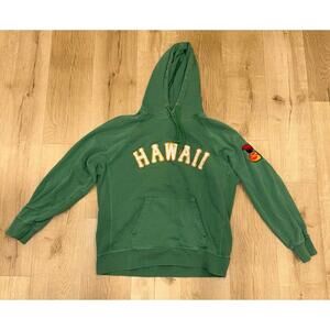 Ebbets Field Flannels Hawaii Spellout Chenile Hoodie Mens LG Vintage Y2K 90s